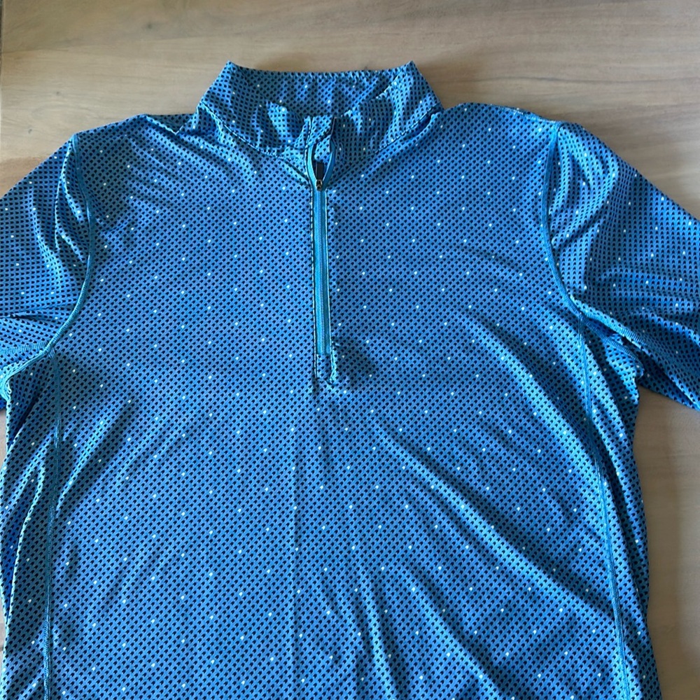 1764 Signature Shirt Mens L Blue 1/4 Zip Golf Long Sleeve Performance Stretch